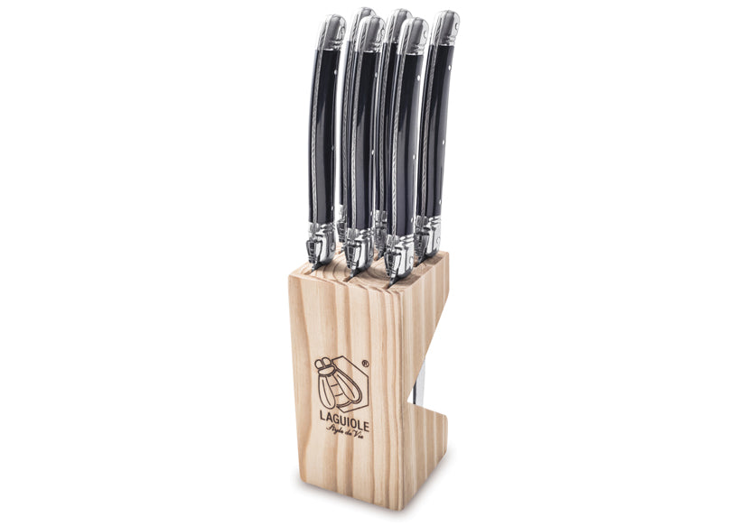 Steakmessen Laguiole Premium Zwart Set 6