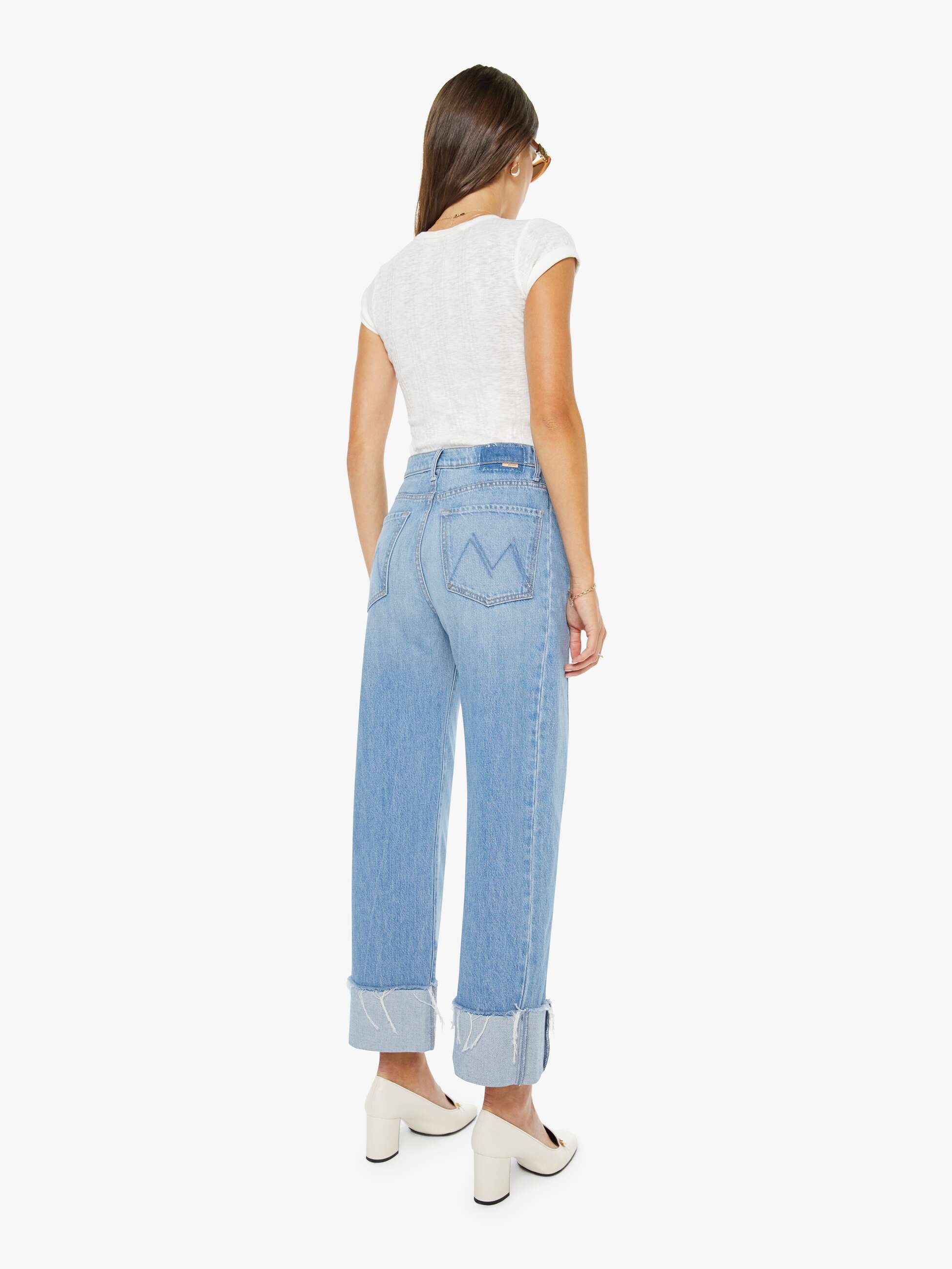 Jeans Mother The Half Pipe Ankle Cuf Fray