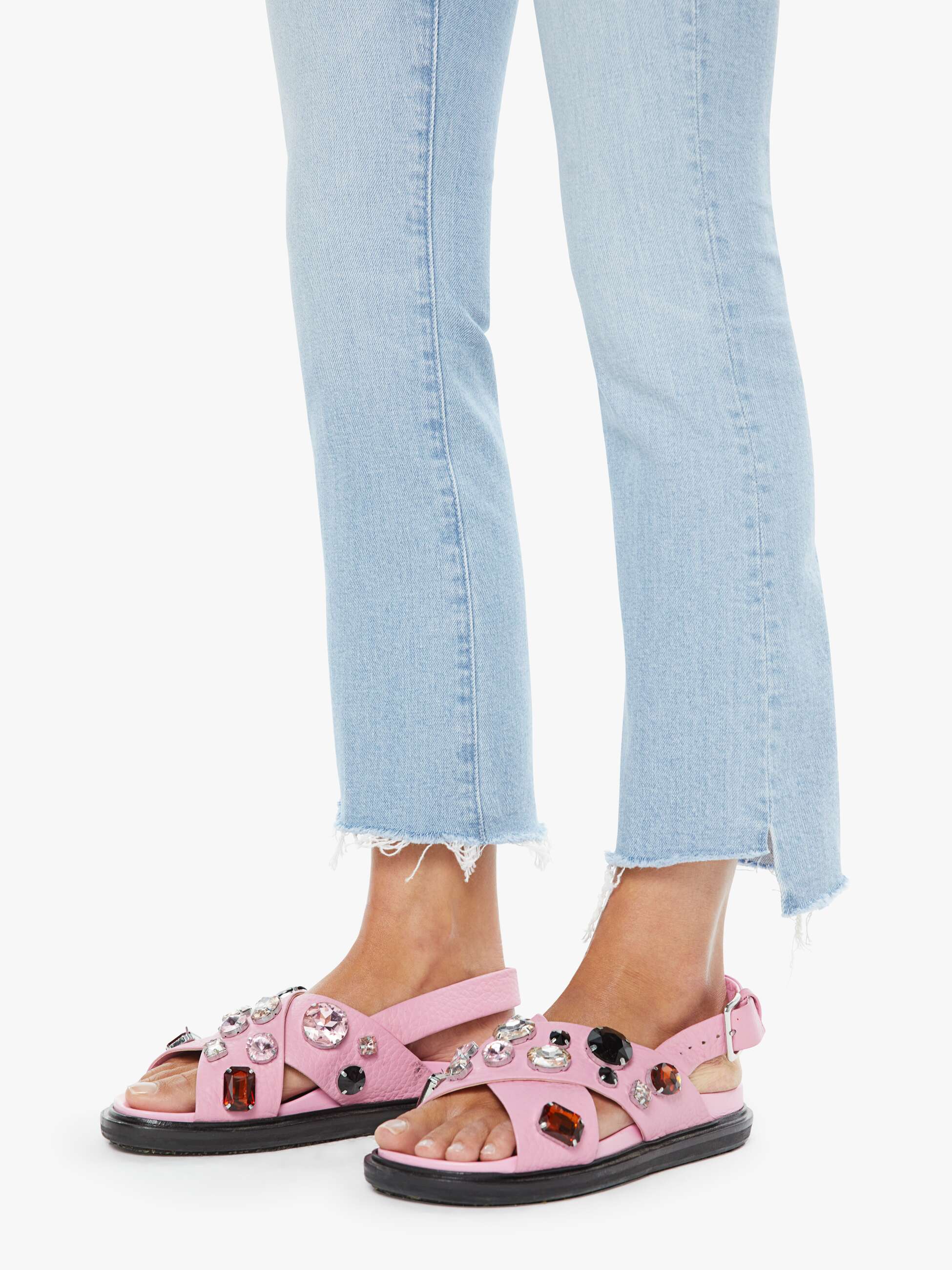 Jeans Mother The Insider Crop Step Fray