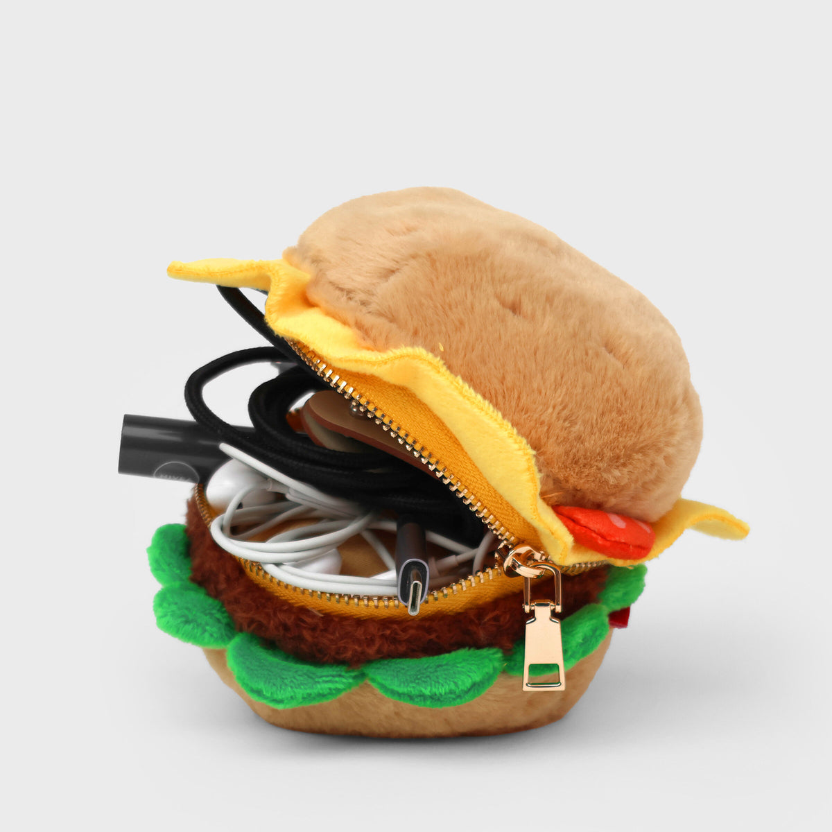 Pochette Plush Zip Pouch Hamburger