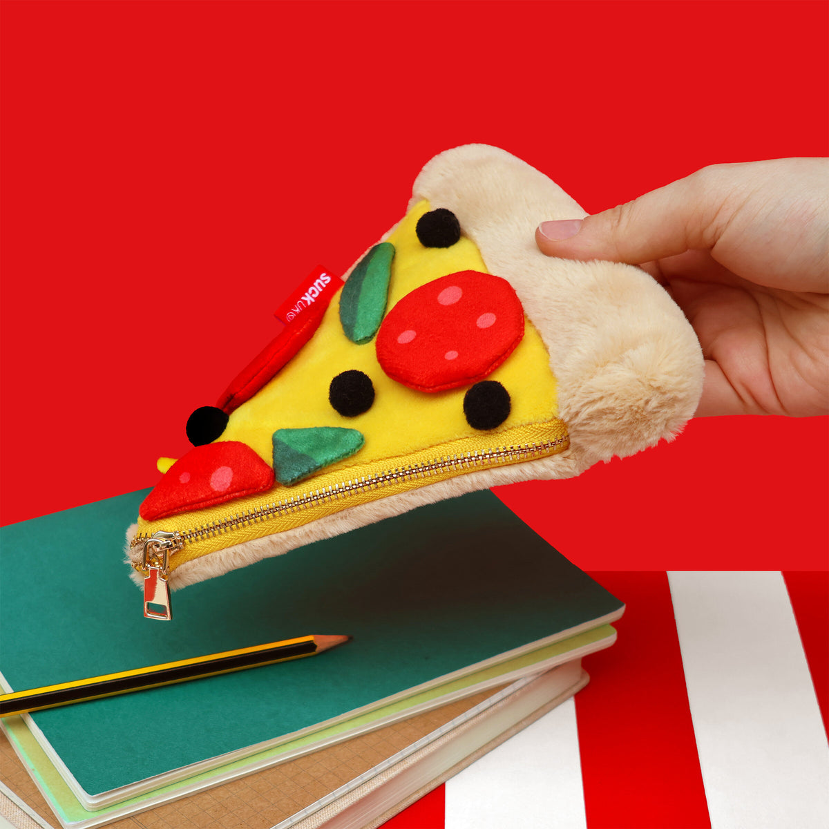 Pochette Plush Zip Pouch Pizza