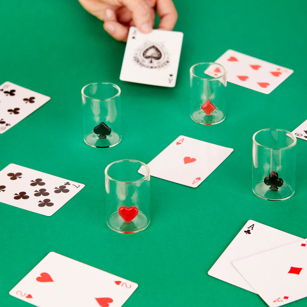 Shot Glaasjes Dealer Cards Set 4