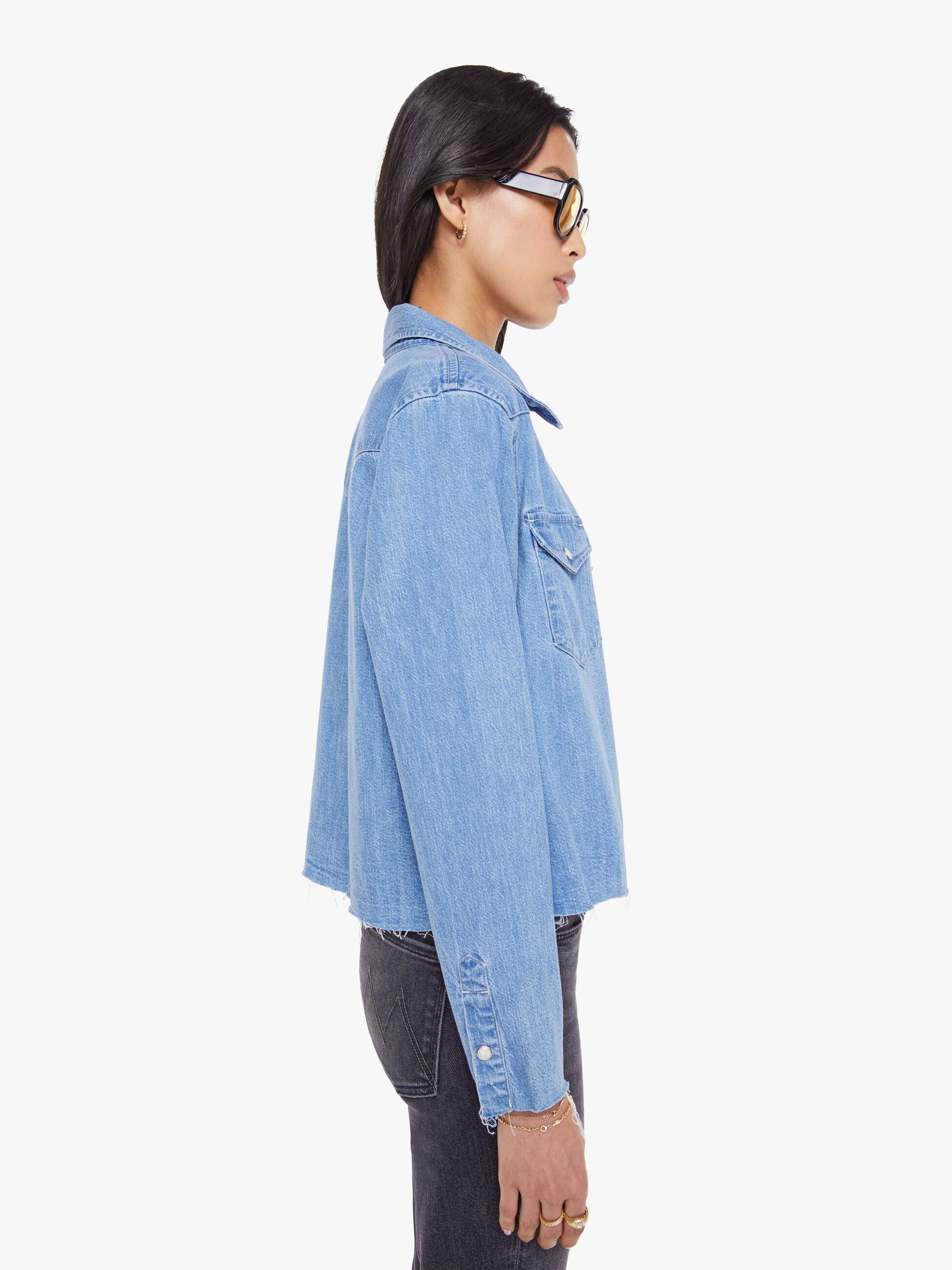 Jeansvest Mother The Super Ex's Crop Fray