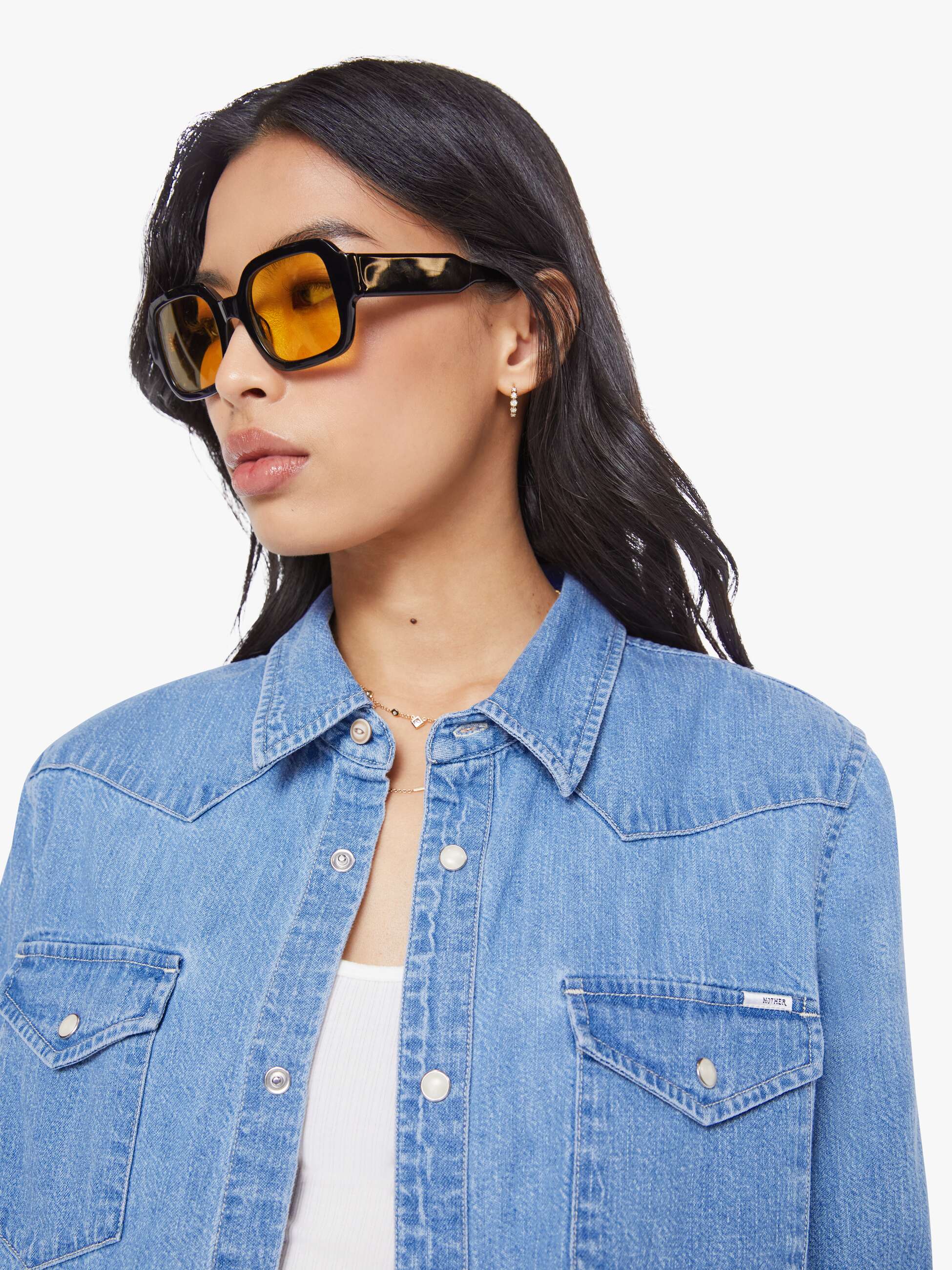 Jeansvest Mother The Super Ex's Crop Fray