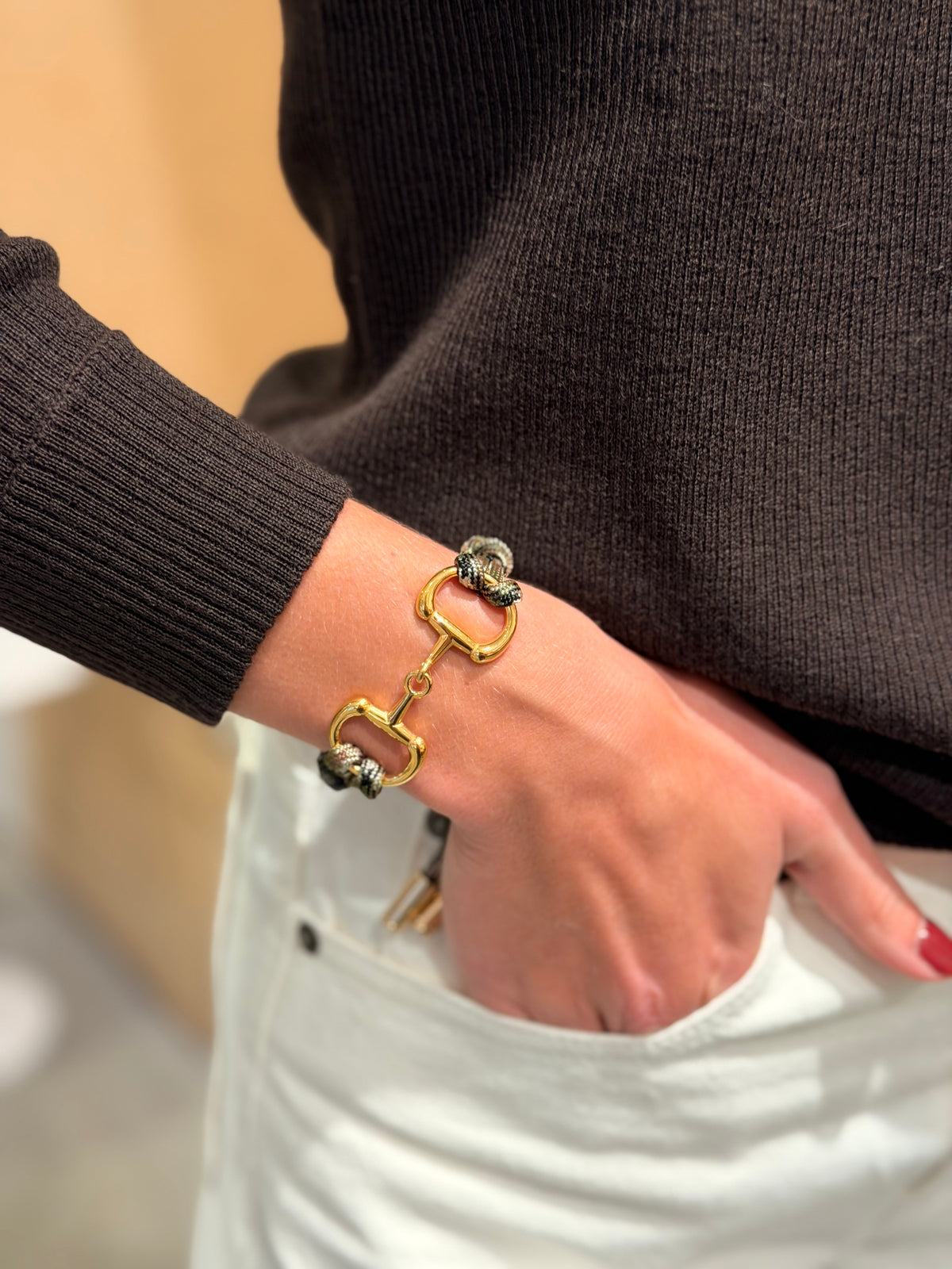 Armband Nilu Horsebit Small Multi Khaki