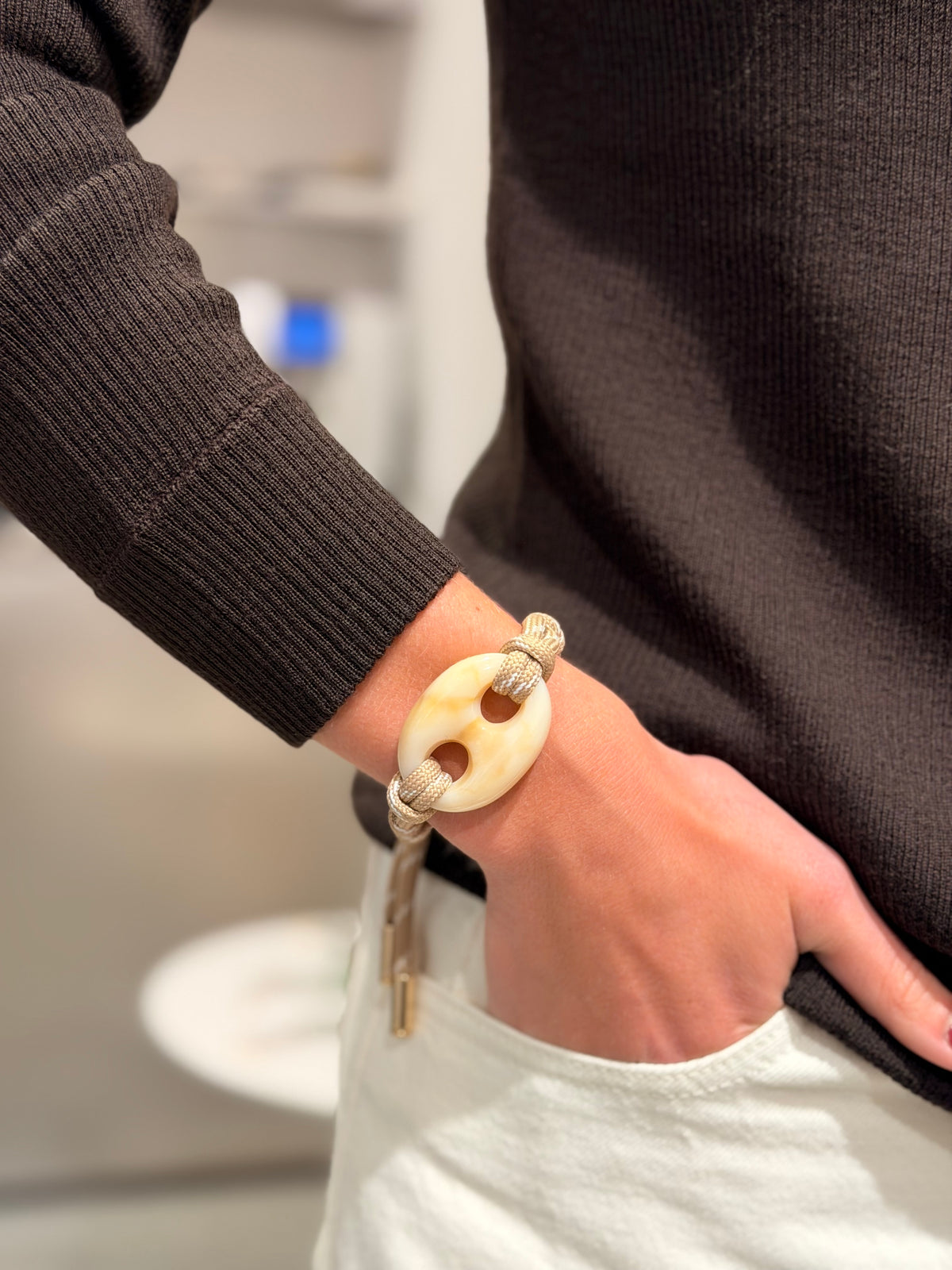 Armband Nilu M Beige Beige