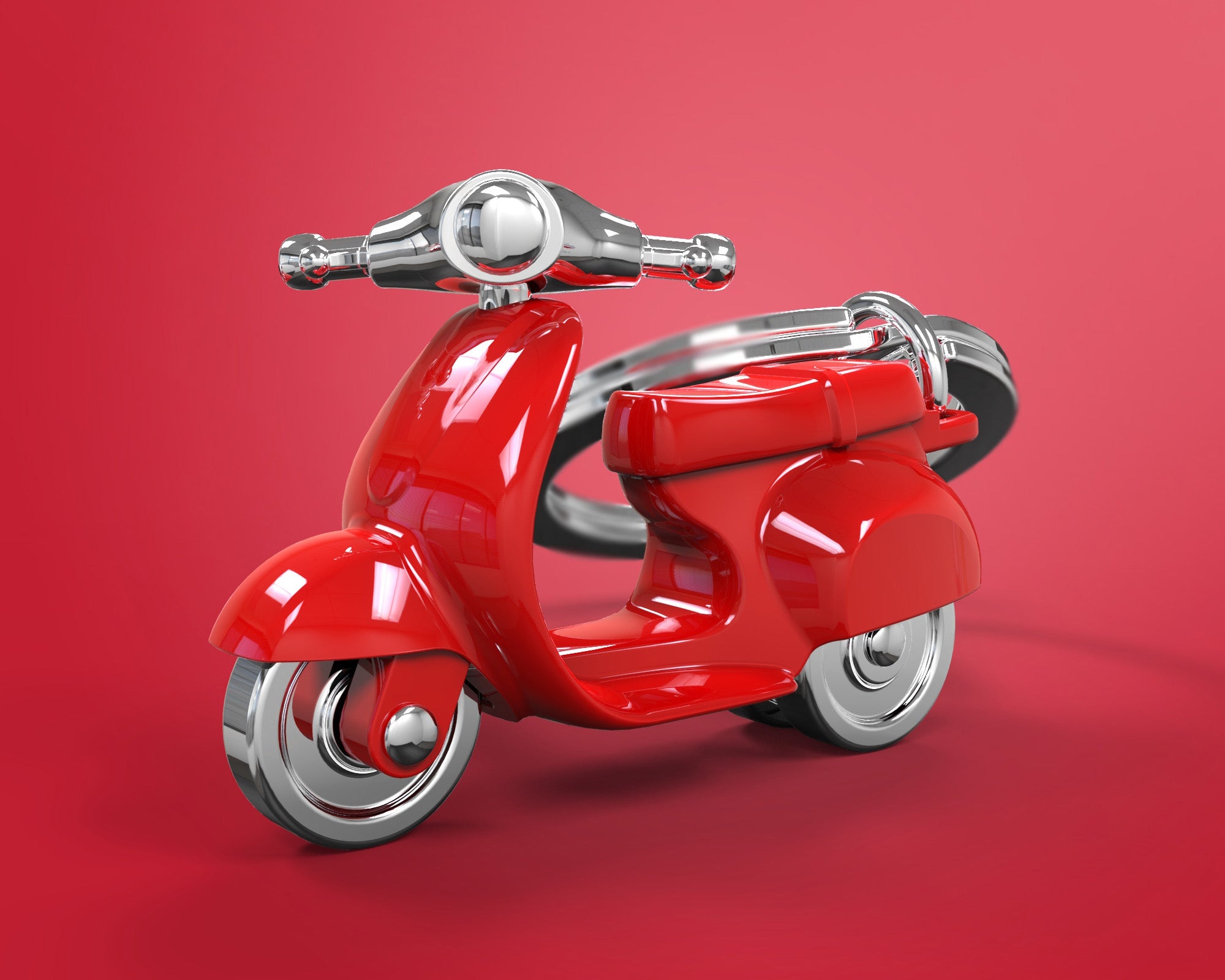 Sleutelhanger On The Road Collection Boys Toys Scooter Red