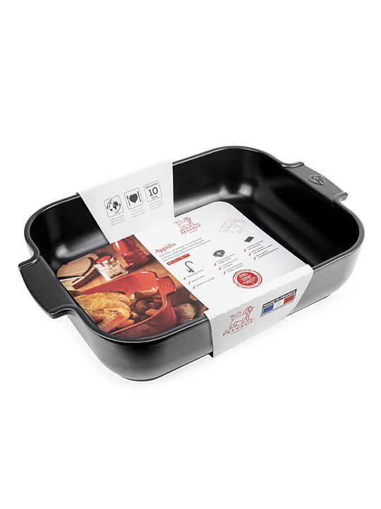 Ovenschaal Appolia Rechthoekig 22cm Zwart Satijn