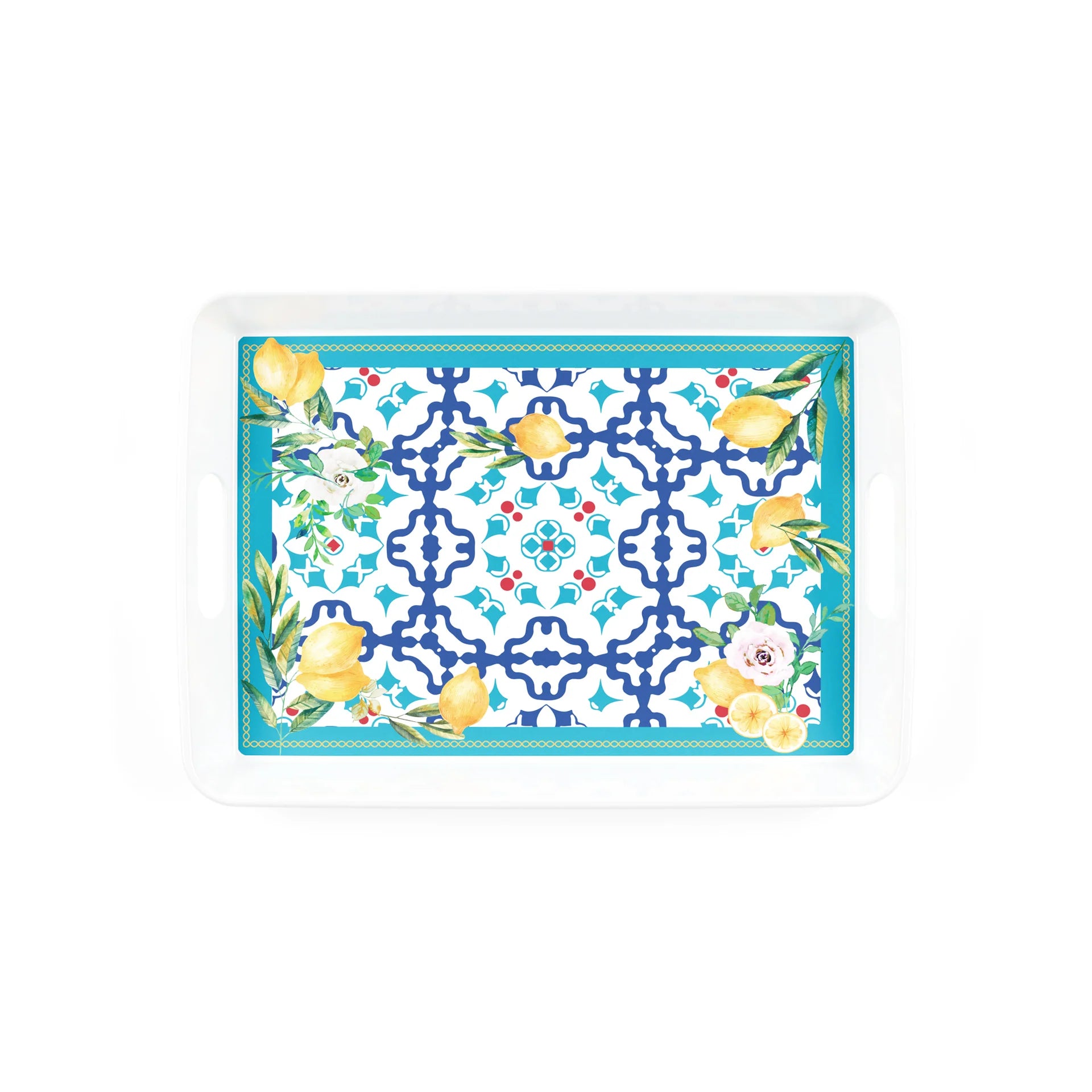 Plateau Rechthoekig Flower & Lemon met Handvaten