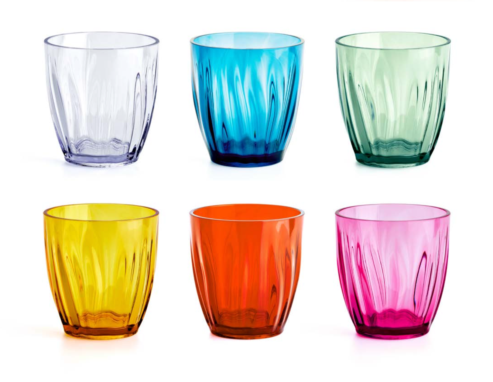 Waterglazen Aqua Kunststof Set 6 Mix