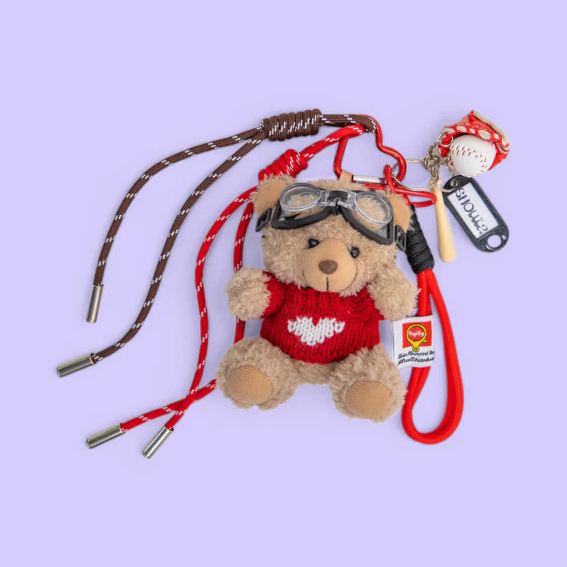 Bag Charm Shouia Teddy Red