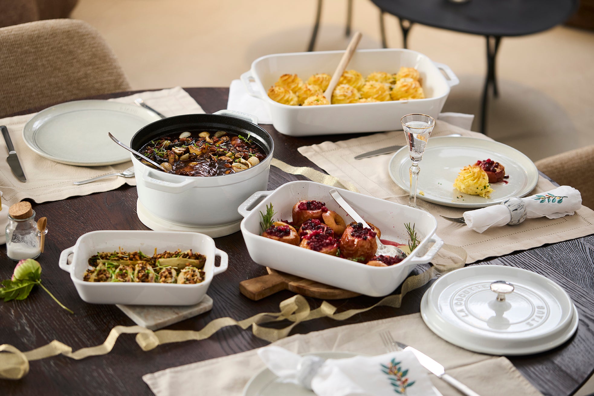 Cocotte Staub Rond 24cm White BLACK FRIDAY