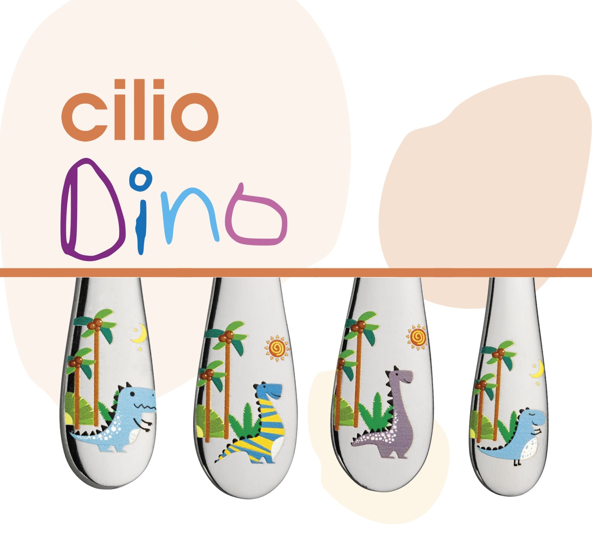 Bestek Cilio 4-delig Kinderbestek Dino