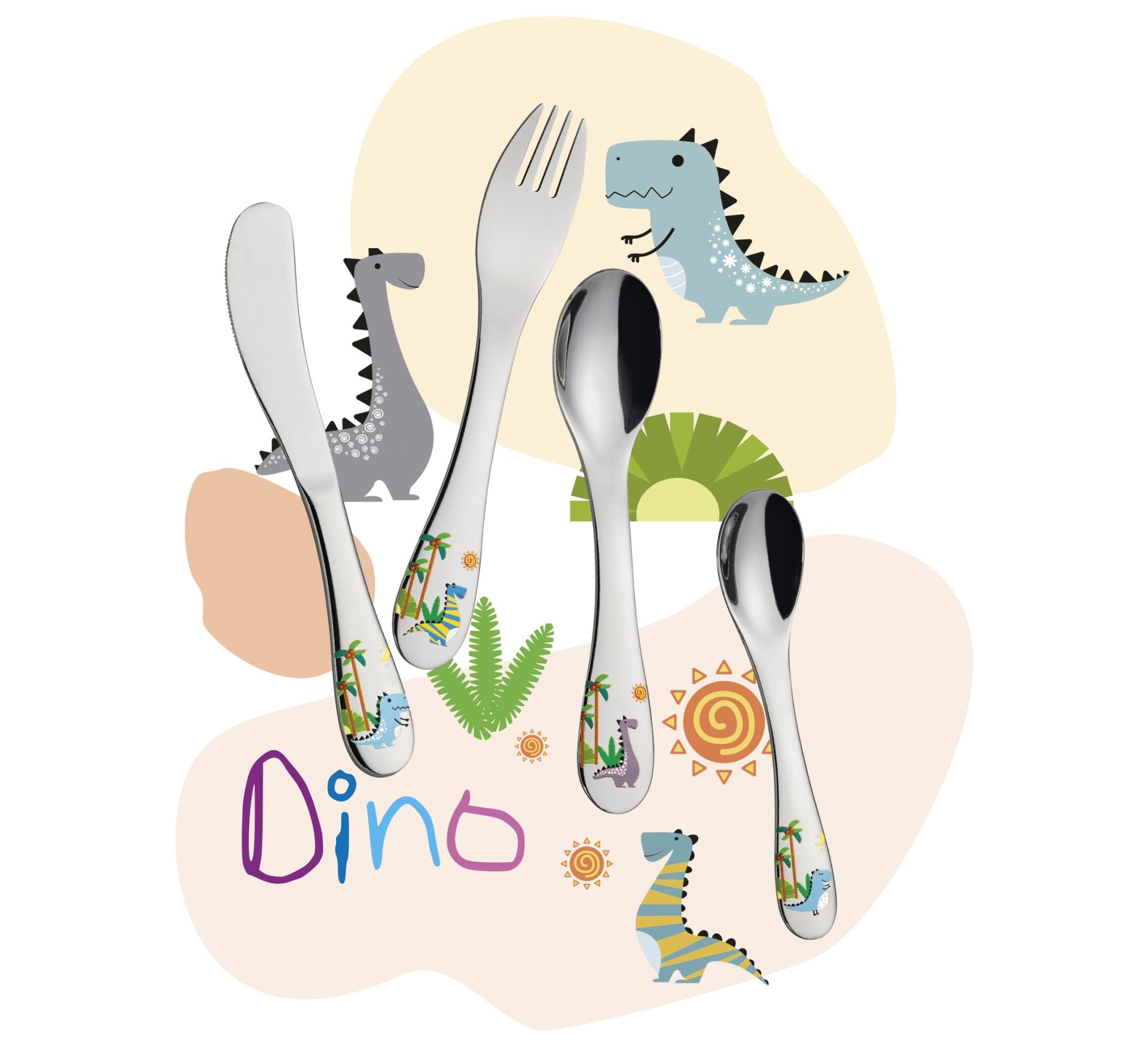 Bestek Cilio 4-delig Kinderbestek Dino