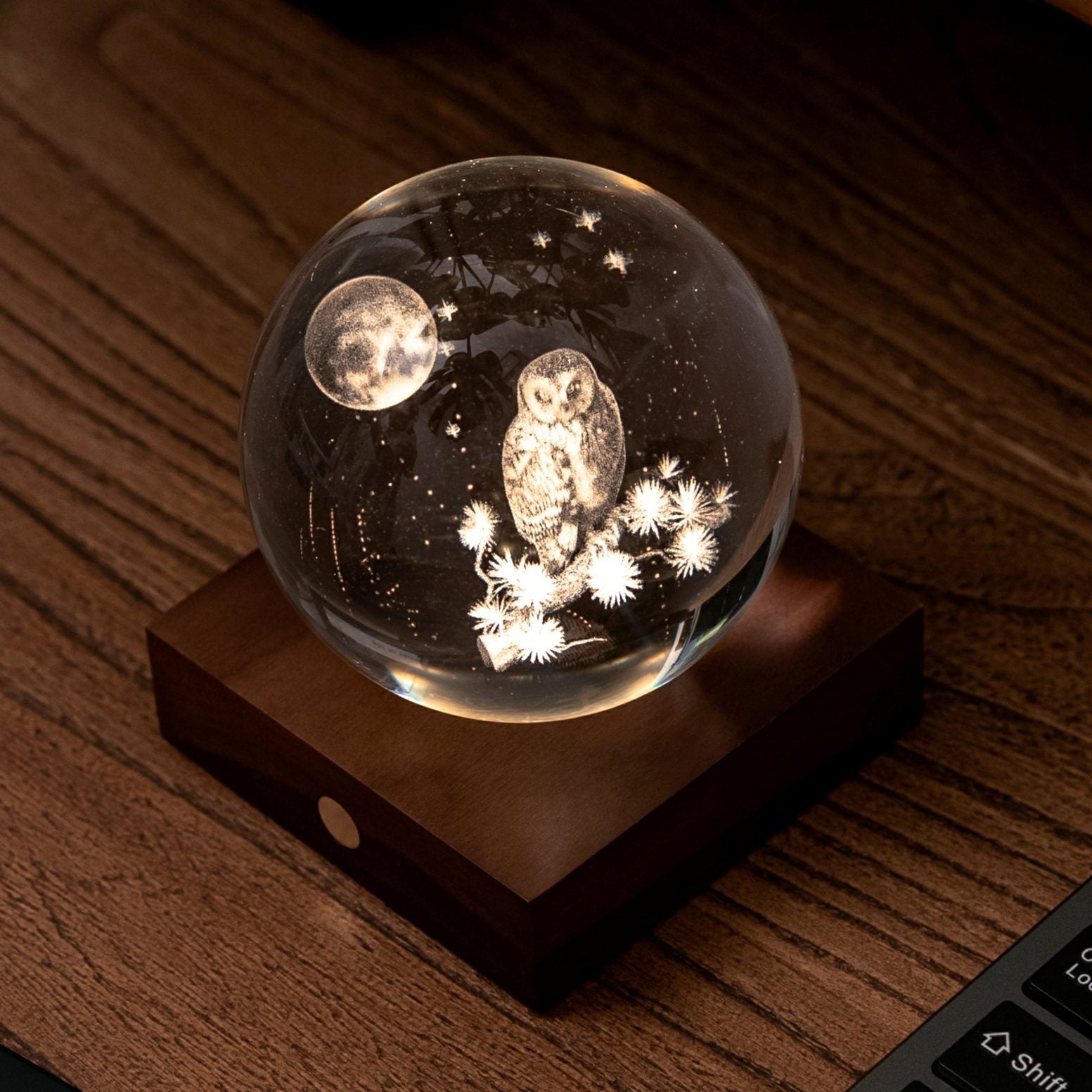 Lamp Gingko Amber Crystal Uil