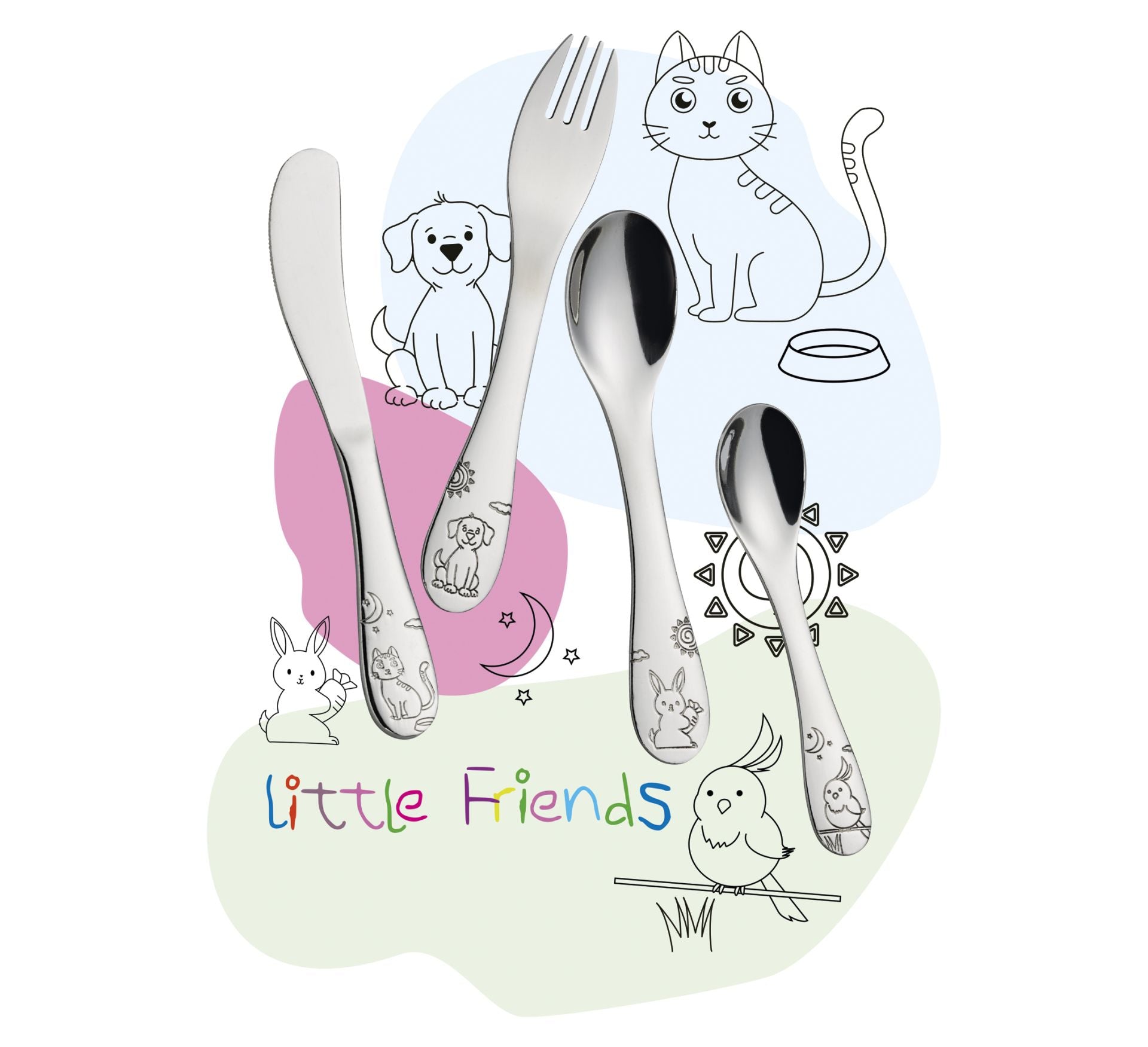 Bestek Cilio 4-delig Kinderbestek Little Friends
