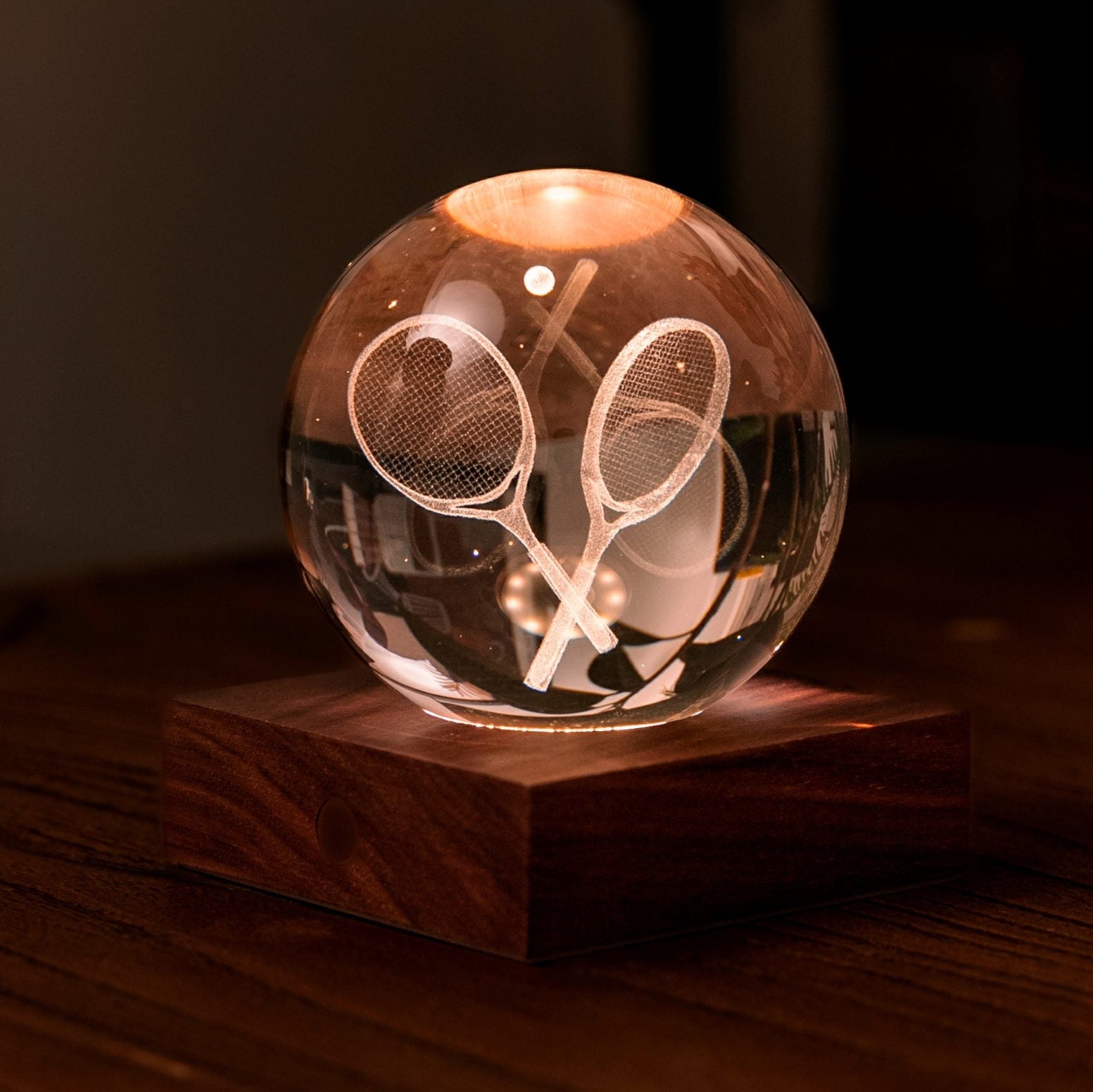 Lamp Gingko Amber Crystal Tennis