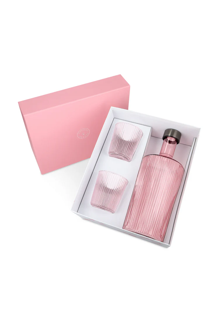 Giftbox Paveau Karaf + 2 Glazen Pink