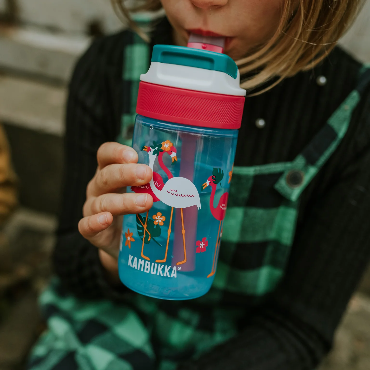 Drinkfles Lagoon Kids 400ml Blue Flamingo