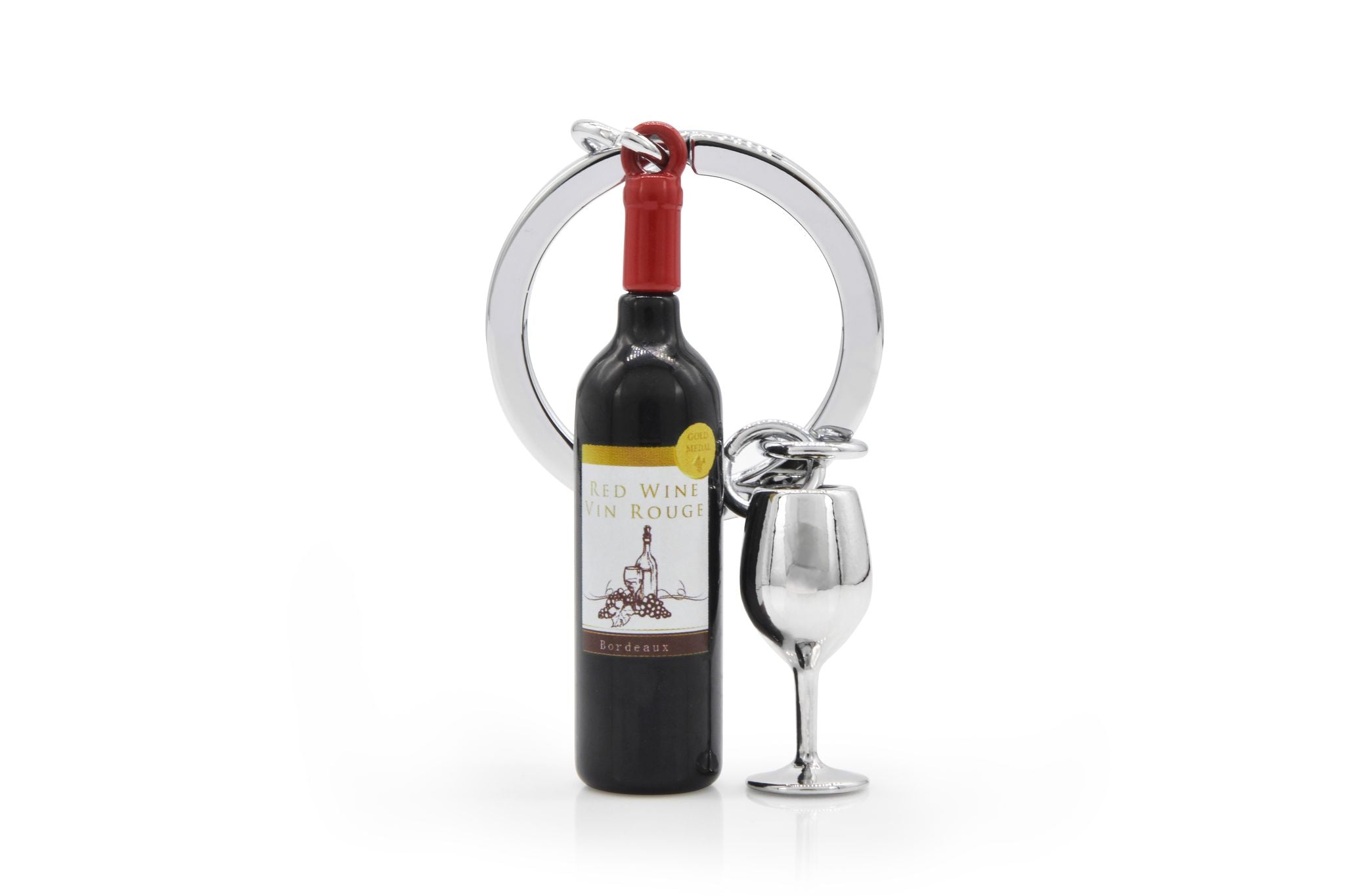 Sleutelhanger Foodie Collection Red Wine Bottle with Glass
