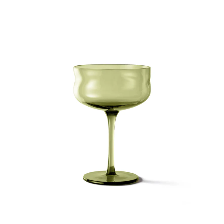 Champagne Coupe Paveau Swirl Moss Mosgroen