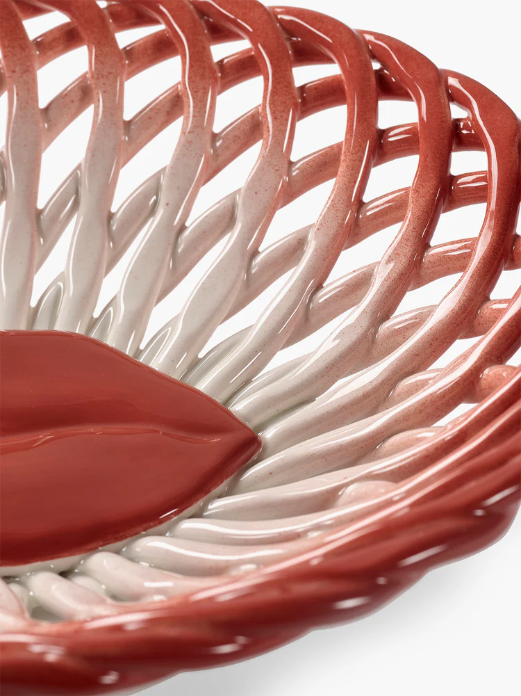 Mandje Lips Salvador Basket L27 B22 H7 cm Wit - Rood