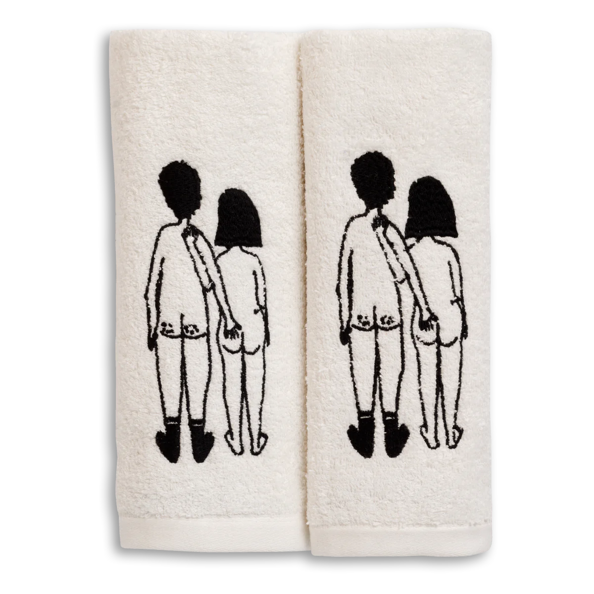 <transcy>Guest towels Helen B Naked Couple Back set 2</transcy>