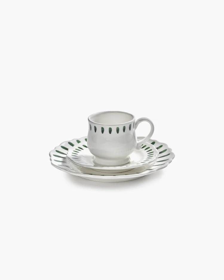 Koffiekop en Schotel Charly Cappuccino Green