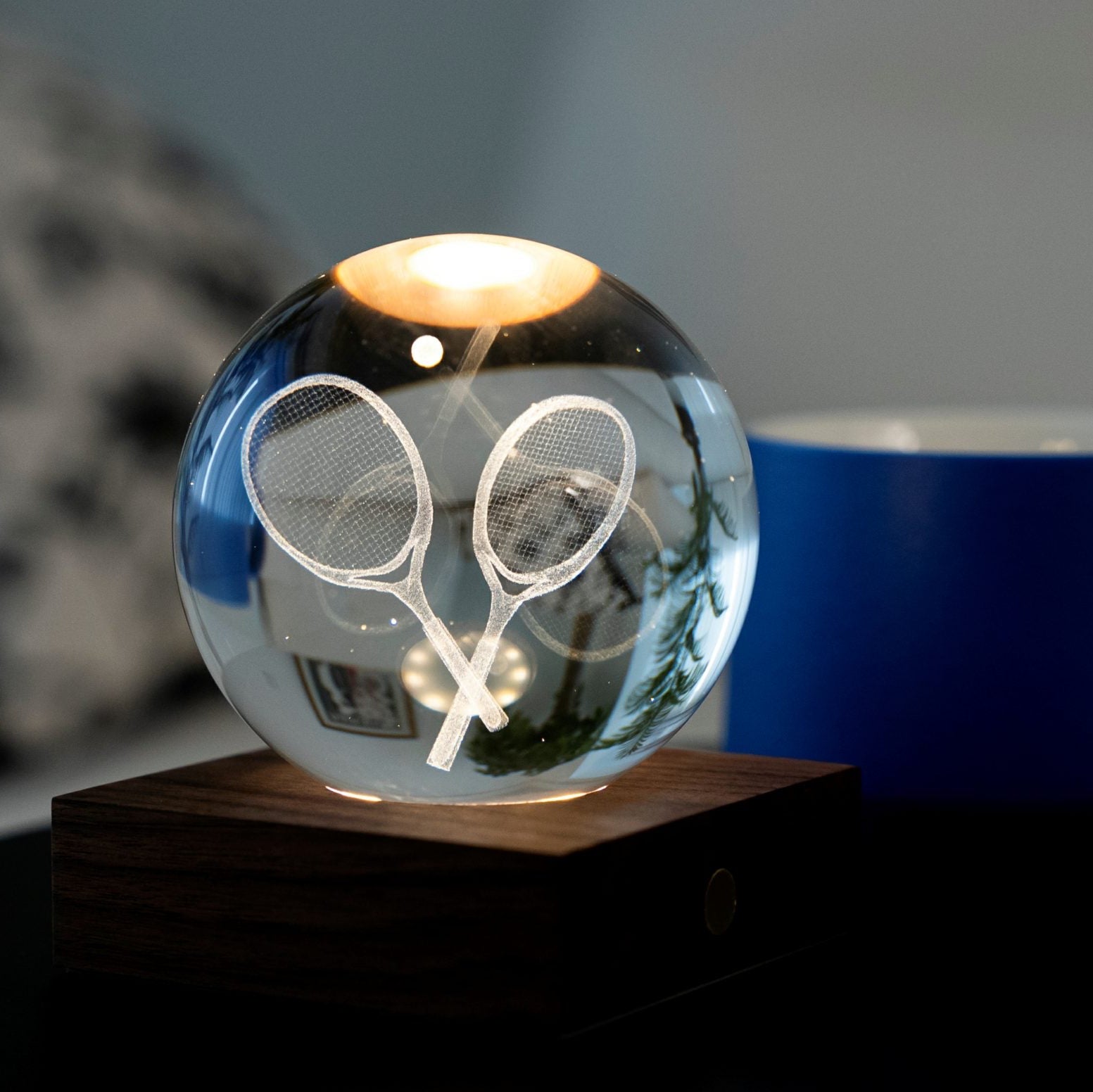 Lamp Gingko Amber Crystal Tennis