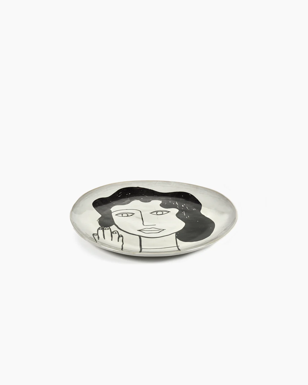 Bord La Mere Rond Tekening Marie D25 H2,5 cm Off-White