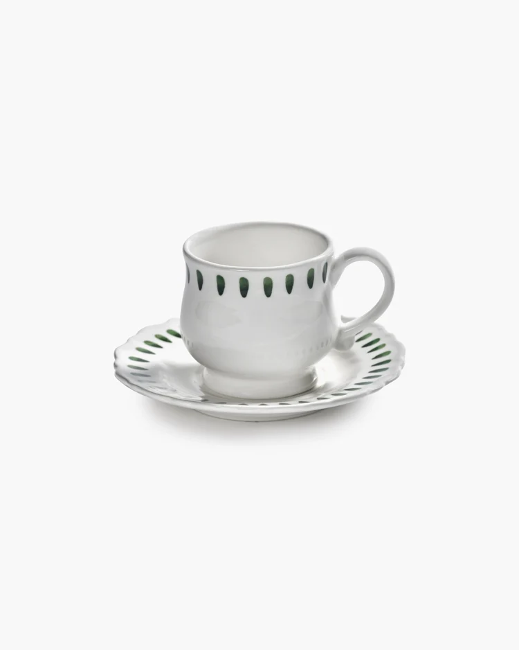 Koffiekop en Schotel Charly Cappuccino Green