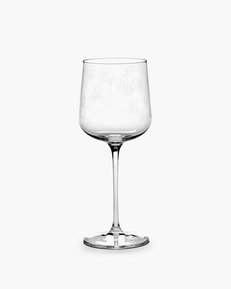 Witte Wijnglas Midnight Flowers Mirtillo Set 4