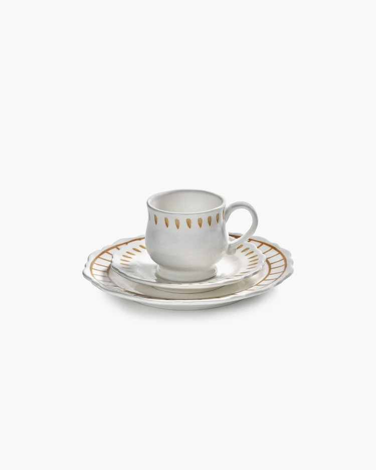 Koffiekop en Schotel Charly Cappuccino Yellow