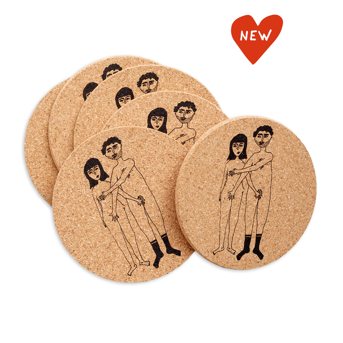 Glas Onderzetter Helen B Kurk Naked Couple Set 6