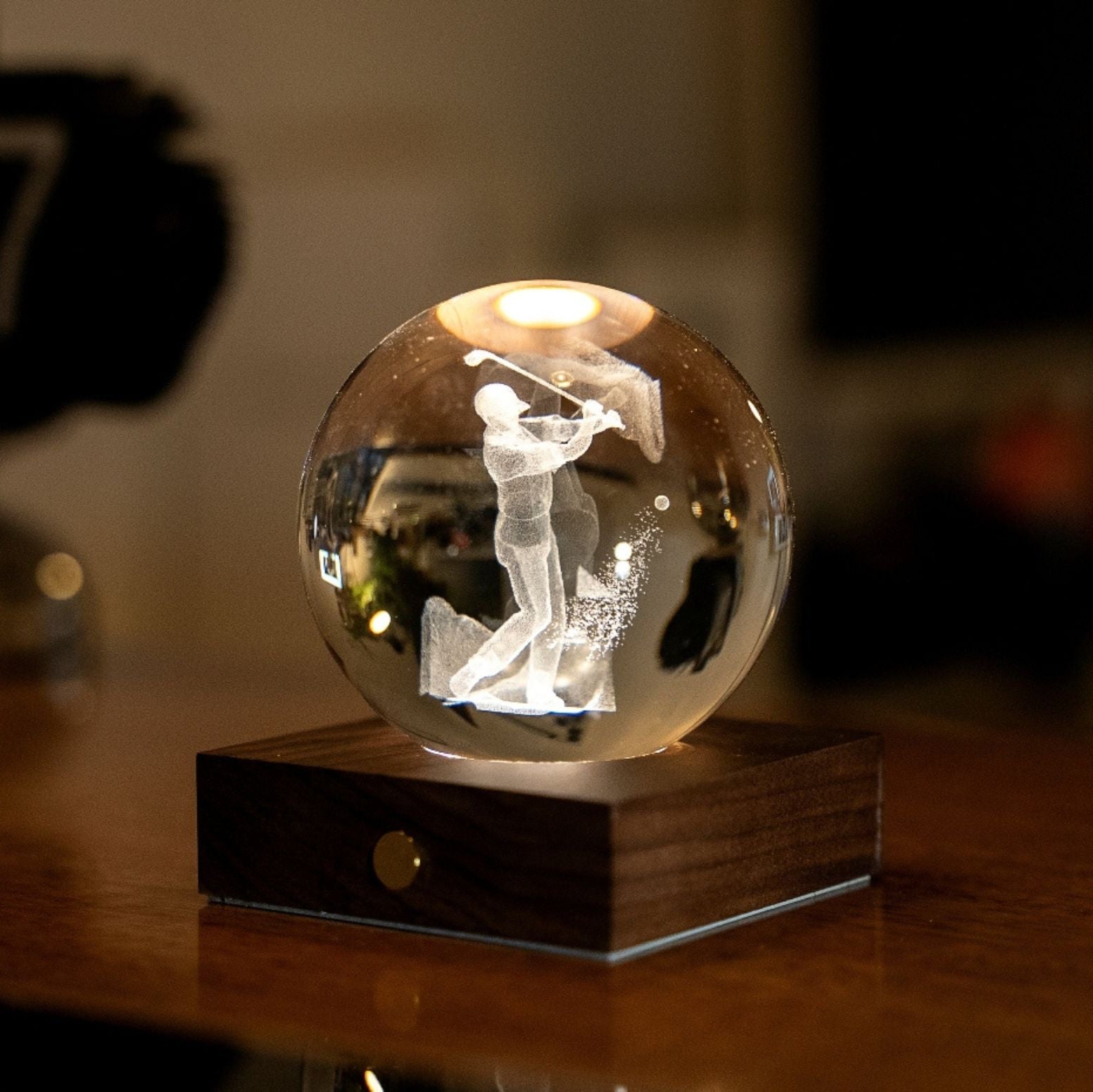 Lamp Gingko Amber Crystal Golf