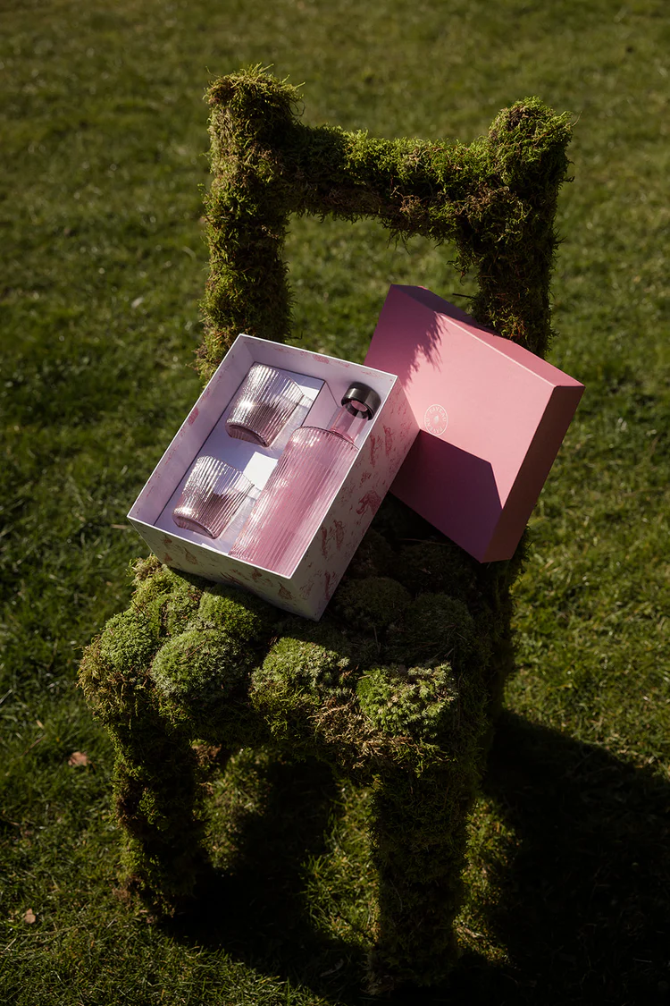 Giftbox Paveau Karaf + 2 Glazen Pink