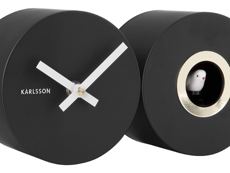 Klok Duo Cuckoo Wall Clock Zwart