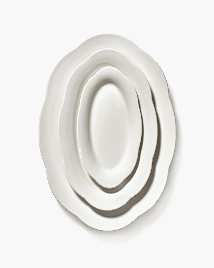 Bord Silhouette Hoog Ovaal L24,5 B15 H3,2 cm Wit