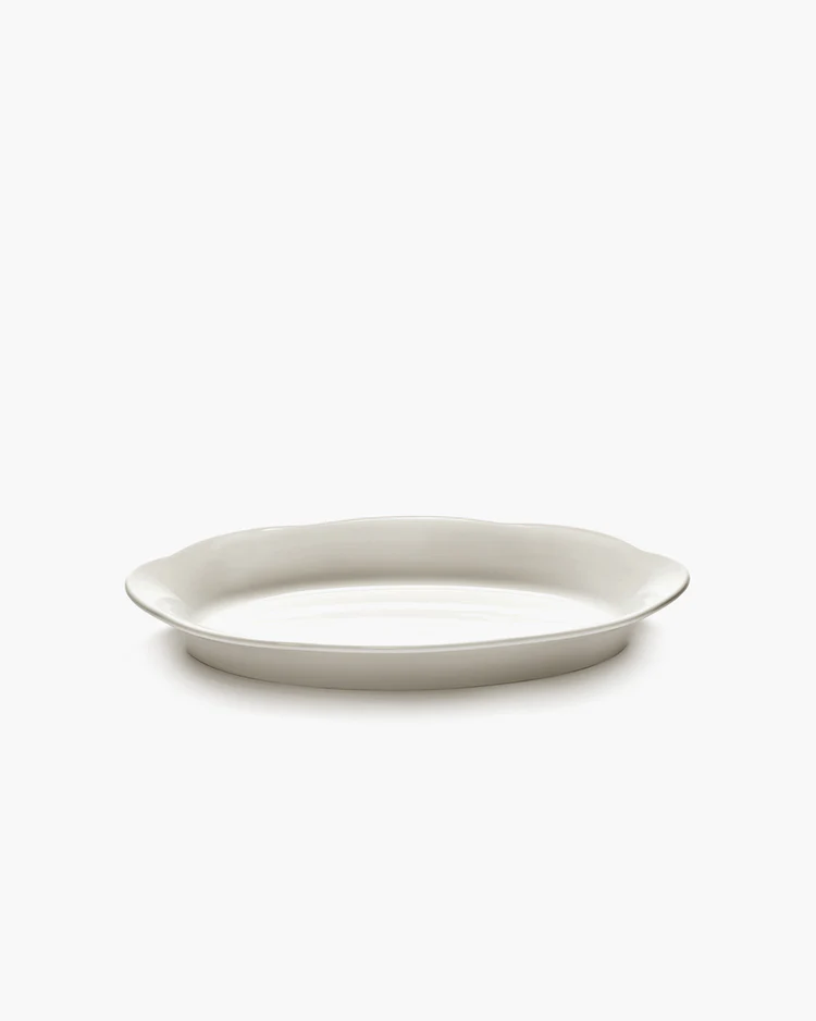 Bord Silhouette Hoog Ovaal L24,5 B15 H3,2 cm Wit