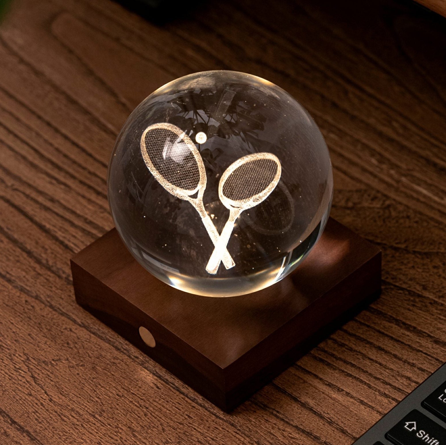 Lamp Gingko Amber Crystal Tennis