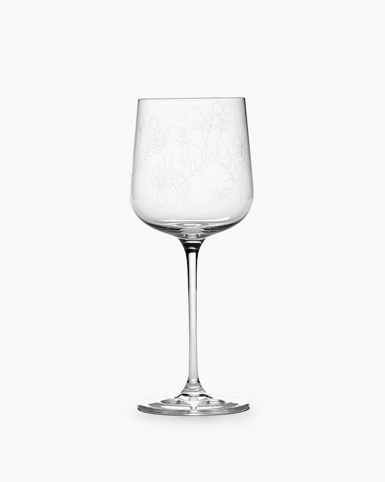 Witte Wijnglas Midnight Flowers Mirtillo Set 4