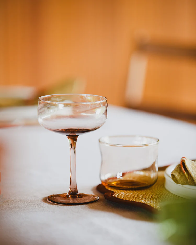 Champagne Coupe Paveau Swirl Glow Terracotta
