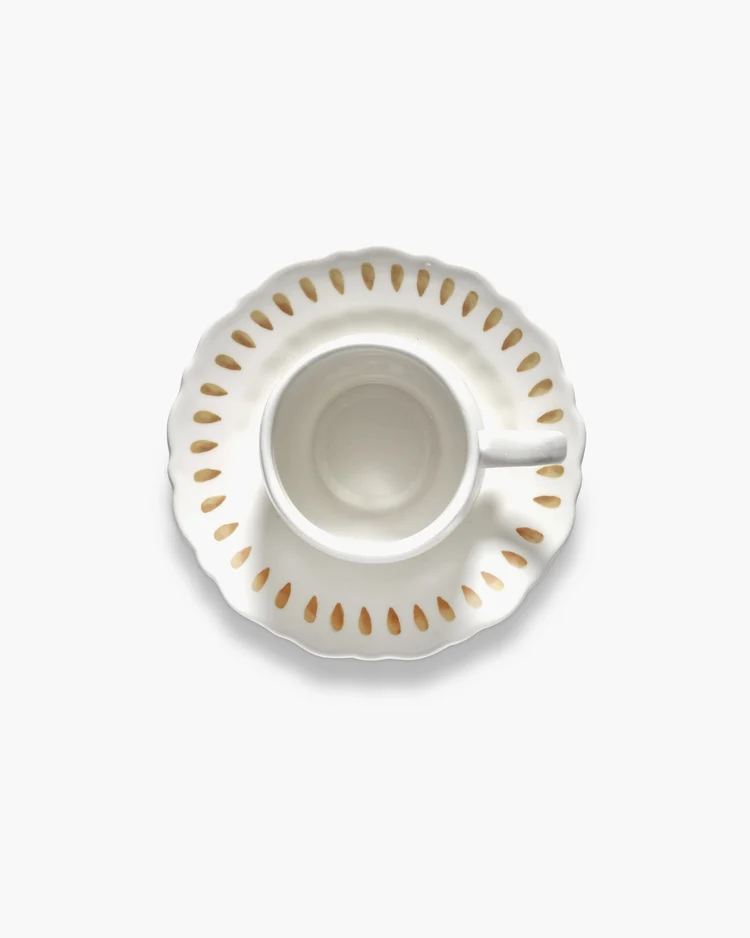 Koffiekop en Schotel Charly Cappuccino Yellow