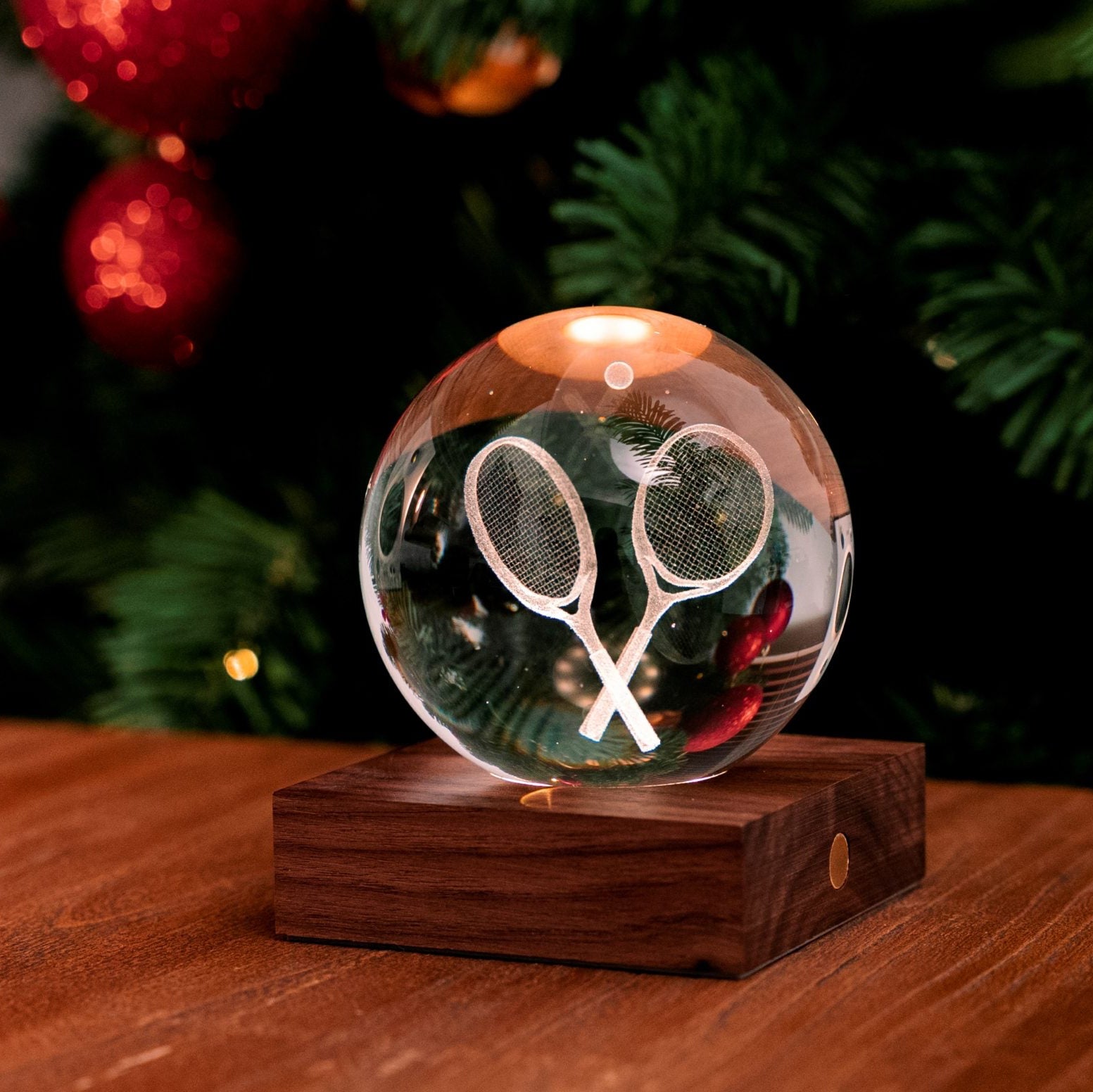 Lamp Gingko Amber Crystal Tennis