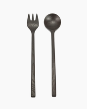 Afbeelding in Gallery-weergave laden, Slabestek La Mere Hout Vork en Lepel set 2 Black