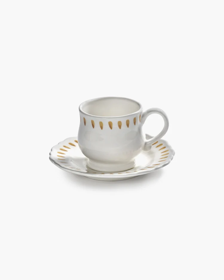 Koffiekop en Schotel Charly Cappuccino Yellow