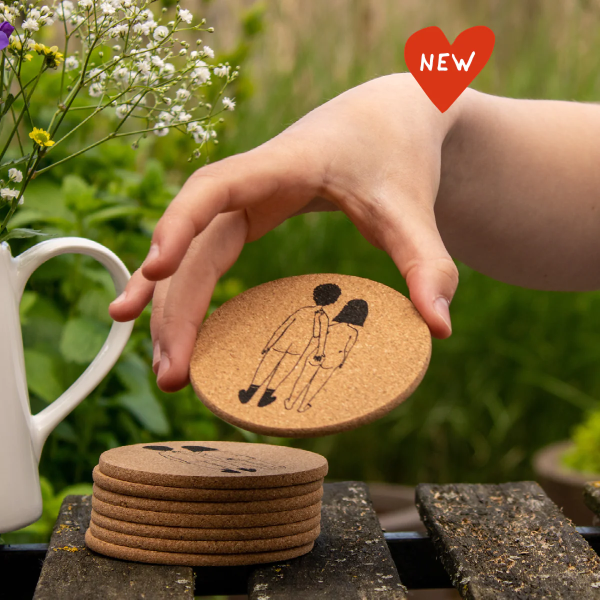 Glas Onderzetter Helen B Kurk Naked Couple Back Set 6