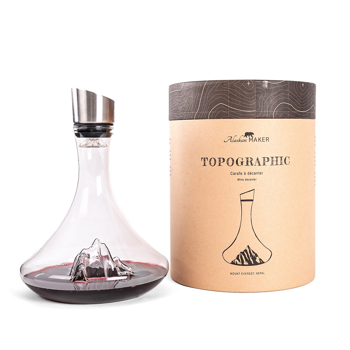 Karaf Wijn Decanter Topographic Mount Everest