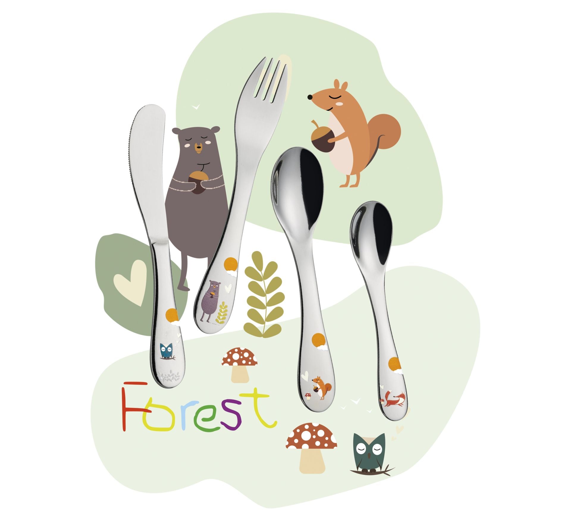 Bestek Cilio 4-delig Kinderbestek Forest