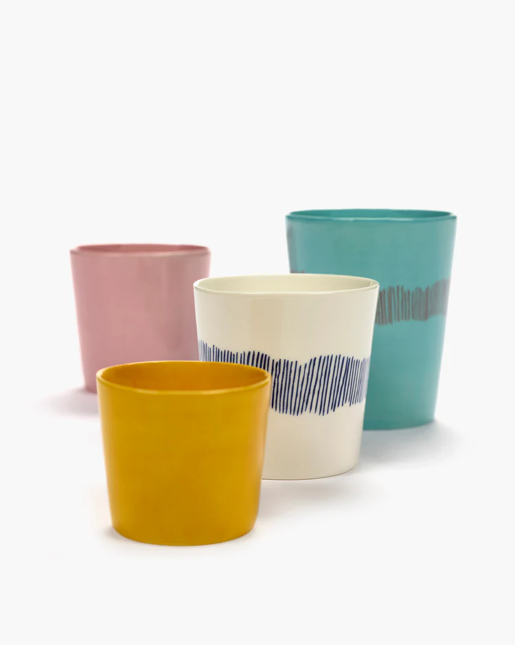 Koffiekop Feast 25 Cl Wit Swirl-Stripes Blauw